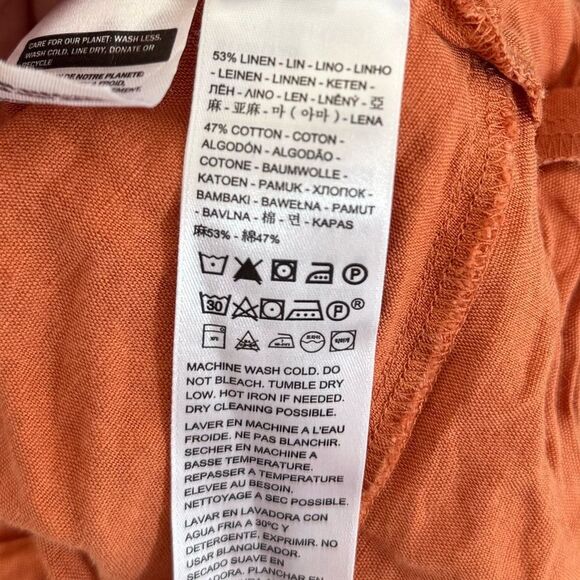 Levi's Luisa Linen Blend Cropped Puff Sleeve Blouse V-neck Top Sz L‎ Milkmaid - Picture 8 of 8